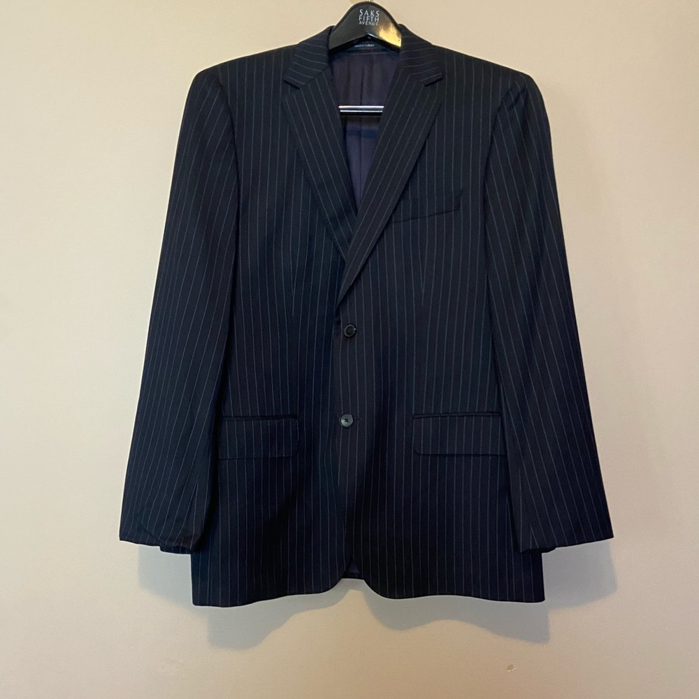 Hugo Boss Super 120 Striped Blue Suit Jacket